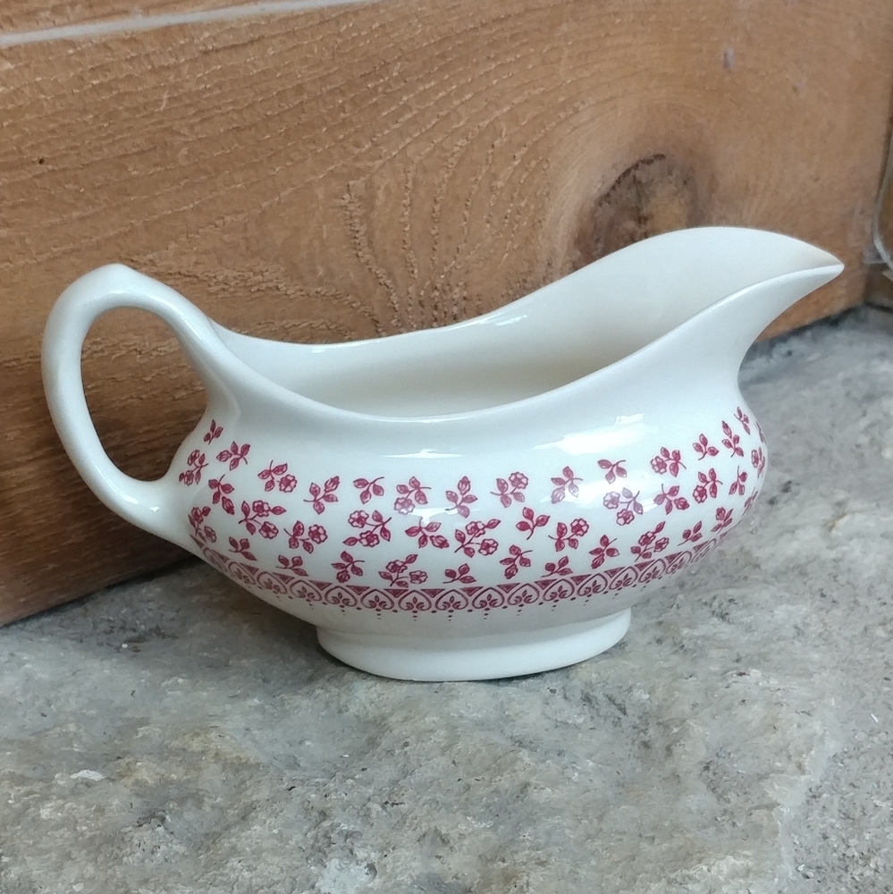 Staffordshire English Ironstone Floral Gravy Boat